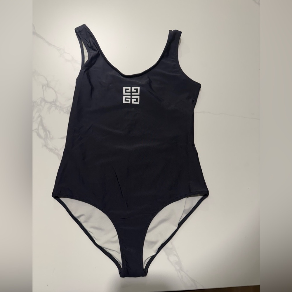 Givenchy kids one piece black swim suit size 12